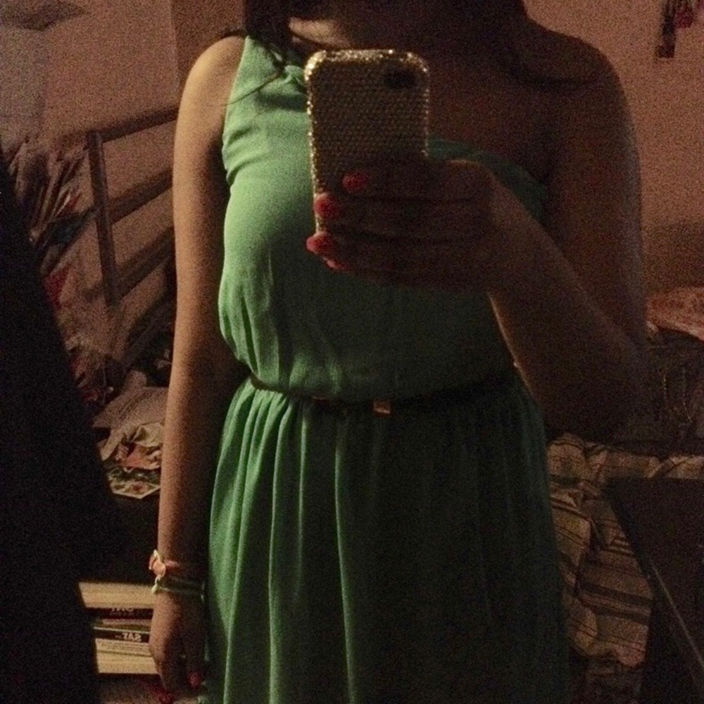 Green One Shoulder Bebop Dress from Macy’s